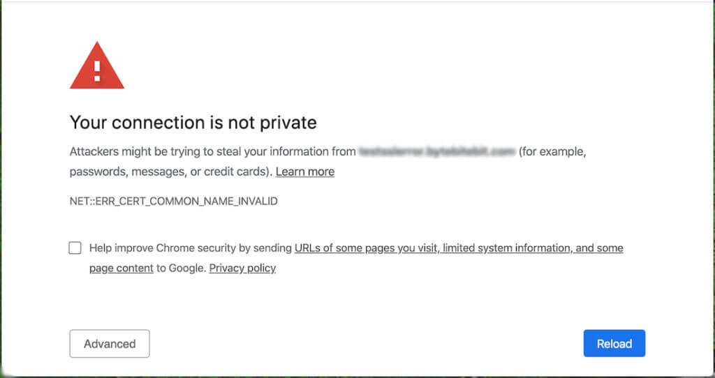 insecure connection warning
